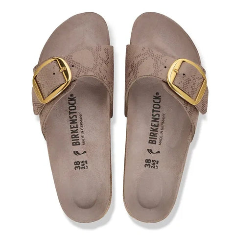 Madrid Big Buckle Python Gray Taupe